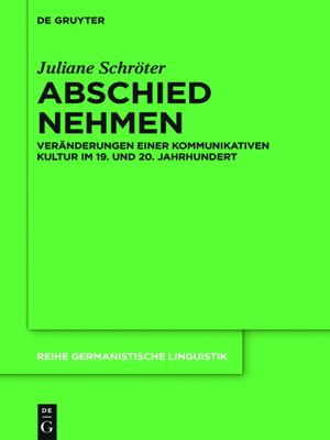 cover image of Abschied nehmen